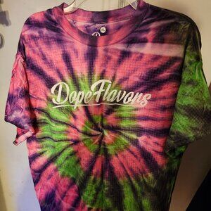"Dope Flavors" Tie Dye T-Shirt **Size XL**